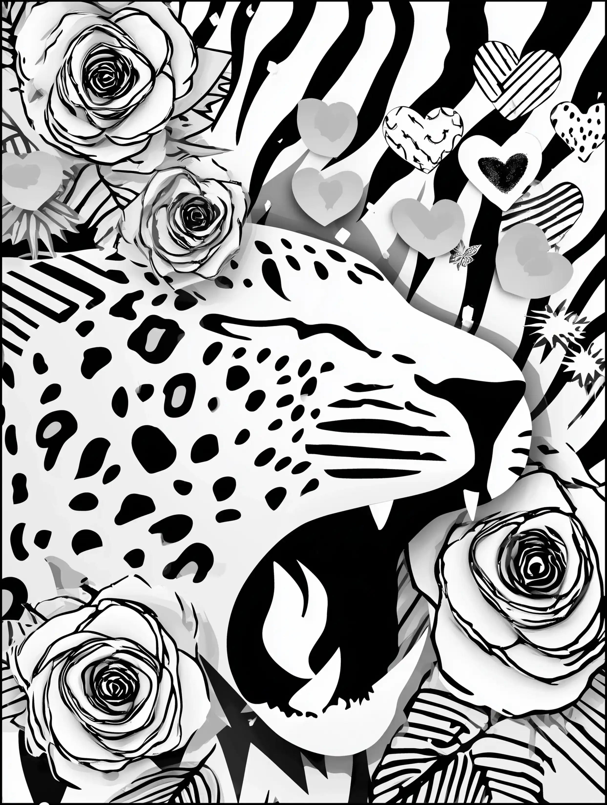 Free cheetah printable coloring page featuring a yawning cheetah